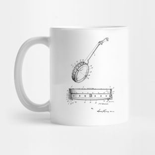 Banjo Vintage Patent Hand Drawing Mug